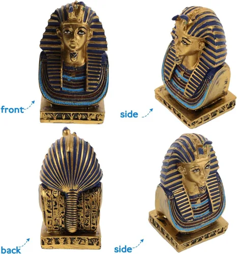 Miniatura 6 de FOMIYES Figura del antiguo Egipto, estatua de faraón egipcio, resina, figura de tutankamón, figura de escultura del antiguo Egipto, adorno