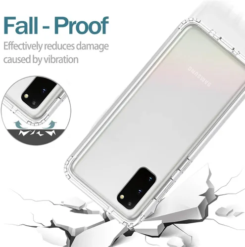 Miniatura 7 de Funda para Samsung Galaxy S20 5G, transparente, protección de cuerpo completo, protector de pantalla de vidrio templado, parachoques híbrido a