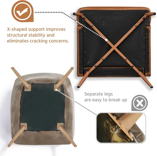 Miniatura 7 de Yaheetech - Silla decorativa de estilo Accent para sala de estar, silla moderna de mediados de siglo con cojín lumbar, cómoda silla tapizada