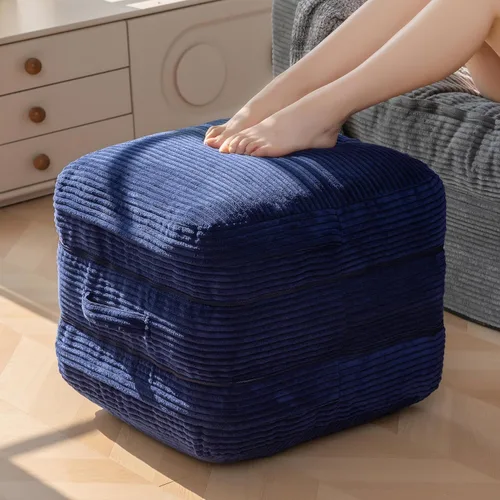Miniatura 13 de HIGOGOGO Puf otomano relleno redondo moderno relleno de espuma pufs de 20 x 18 pulgadas, otomanos modulares separados en cojines de suelo para silla