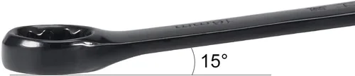 Miniatura 4 de uxcell Llave combinada métrica de extremo abierto de 0.630 in y 12 puntos, revestimiento de electroforesis negra, Cr-V Negro