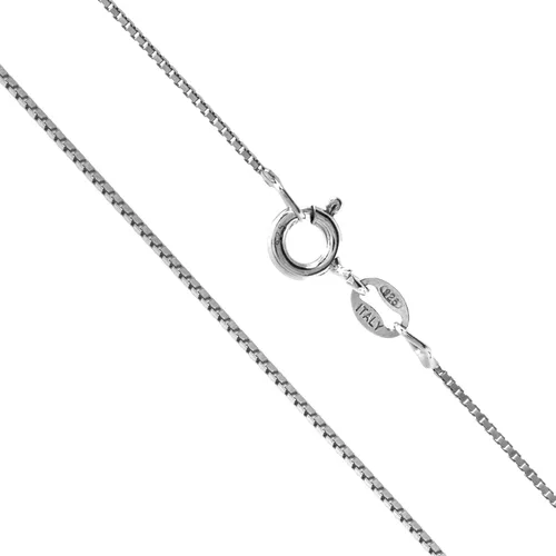 Miniatura 2 de Sterling Silver Chain Necklace for Women Box 1mm Tarnish Resistant Responsibly Sourced - Non-Migrating Clasp Design - Sterling Silver Chain Necklace