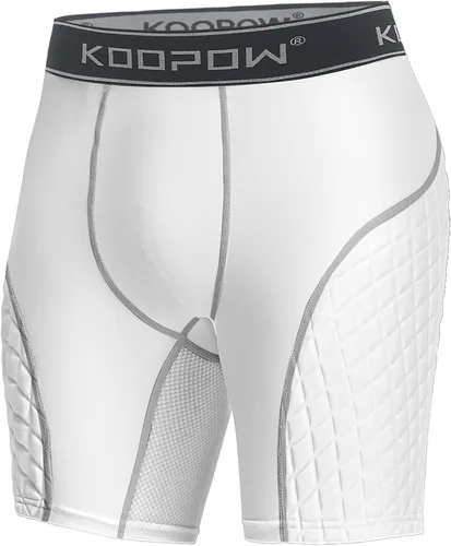 Miniatura 9 de KOOPOW - Pantalones cortos acolchados deslizantes para adultos, hombres, con almohadillas deslizantes para béisbol, fútbol, lacrosse, hockey