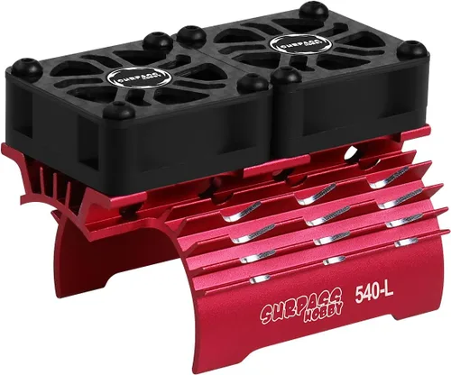 Miniatura 10 de Ventiladores de enfriamiento de motor de coche RC Surpass Hobby Ventilador doble de 30 mm con disipador de calor metálico 3650 3660 540 550