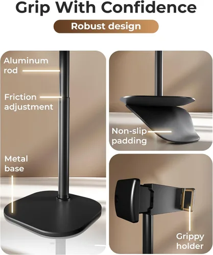 Miniatura 4 de COOPER ChatStand, soporte ajustable para teléfono celular para escritorio, soporte de teléfono para grabación, soporte para iPhone para filmar, A