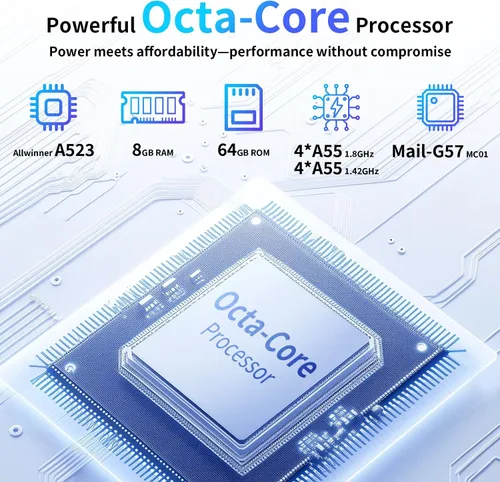 Miniatura 5 de Tableta Android 14 de 10 pulgadas: Octa-Core, 8 GB de RAM 64 GB, 7000 mAh, con estuche con soporte, pantalla IPS HD, Wi-Fi 6, OTG, cuerpo de metal