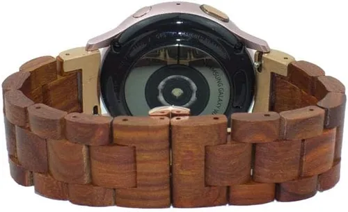 Miniatura 3 de Correa de reloj de madera de 0.787 in para Samsung Galaxy Watch Active/Active 2, 40/42/1.732 in de acero inoxidable de madera correa de liberación