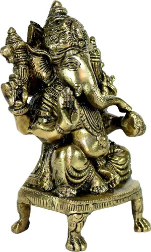 Miniatura 6 de eSplanade Ganesha de latón de 8 pulgadas en acabado antiguo Pooja Puja Ganesh Ganesha Ganpati Ganapati Murti Idol (5.75 pulgadas)