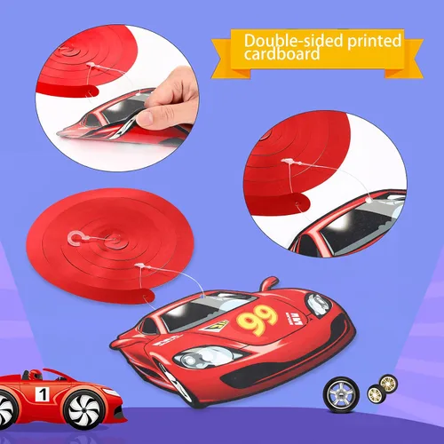 Miniatura 3 de Containlol 30 piezas de remolinos colgantes para fiesta de autos de carreras, banderas, banderas a cuadros, suministros de fiesta de cumpleaños
