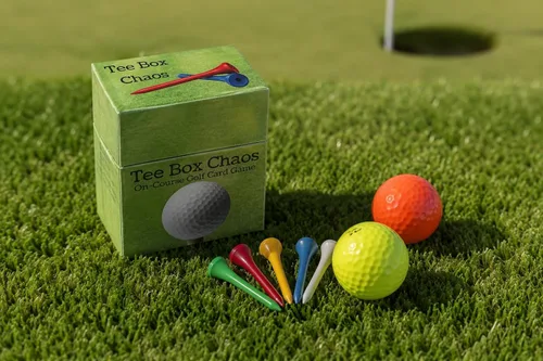 Miniatura 8 de Tee Box Chaos Juego de cartas de golf, 18 hoyos de diversión, tarjetas de golf impermeables para golfistas, regalos de golf para hombres, accesorios