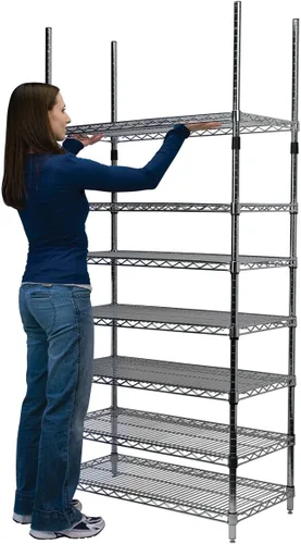 Miniatura 2 de Akro-Mils AWP54UPRIGHT - Sistema de estante vertical de alambre cromado de grado industrial certificado NSF de 54 pulgadas (paquete de 4)