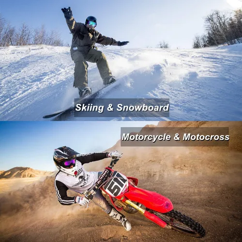 Miniatura 7 de LJDJ Gafas de esquí, paquete de 2 gafas de snowboard para nieve, antivaho y protección UV, visión amplia para hombres, mujeres y adultos