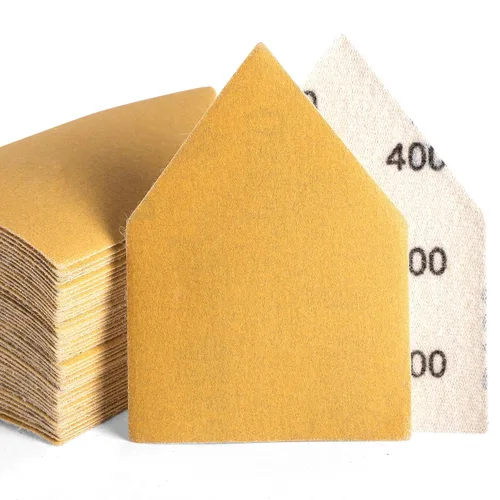 Miniatura 8 de POLIWELL 50 hojas de lijado triangulares de grano 40 de 3.543 in x 2.559 in, reemplazo de gancho y bucle, accesorios para lijadora de detalles