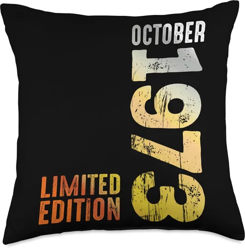 Miniatura 4 de Since October 1973 Retro 1973 Vintage 1973 October Throw Pillow