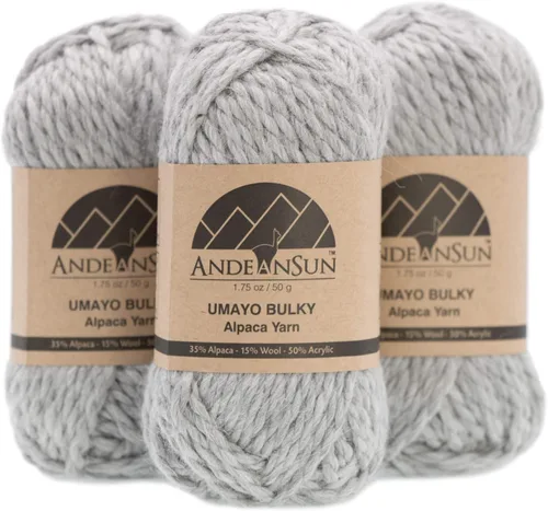 Miniatura 11 de (3 madejas pequeñas y hermosas) Mezcla de hilo de alpaca Umayo [165 yardas en total] Rojo, #5 voluminoso