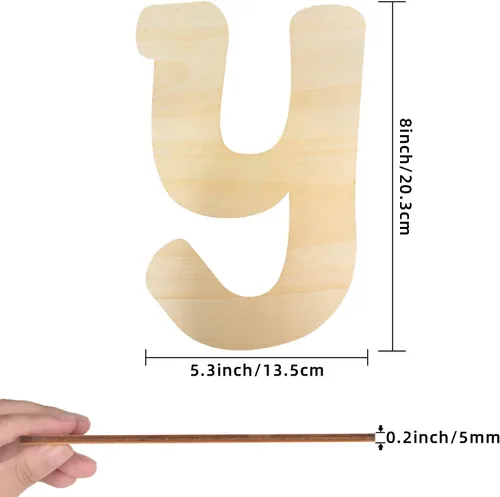 Miniatura 2 de Letras de madera de 8 pulgadas de alto, letra «Y» de madera de 1/5 pulgada de grosor, letras del alfabeto de madera sin terminar, para decoración