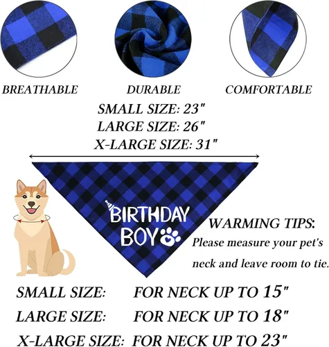 Miniatura 4 de STMK Suministros para fiesta de cumpleaños para perros, sombrero de cumpleaños de perro de varios tamaños con números, bandana pajarita para perros