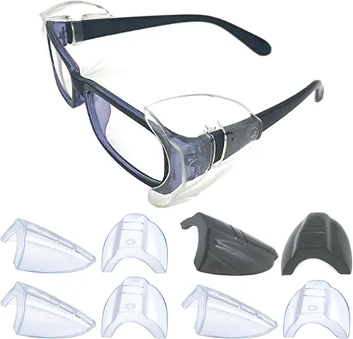 Miniatura 11 de KMDJG - 11 pares de protectores laterales de seguridad, protectores laterales transparentes para gafas de seguridad, se adaptan a marcos de anteojos