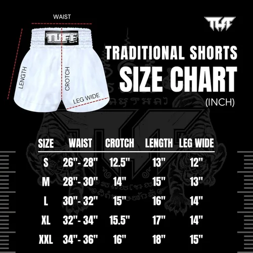 Miniatura 6 de TUFF - Pantalones cortos deportivos para Muay Thai, boxeo y artes marciales, ropa de entrenamiento y gimnasio