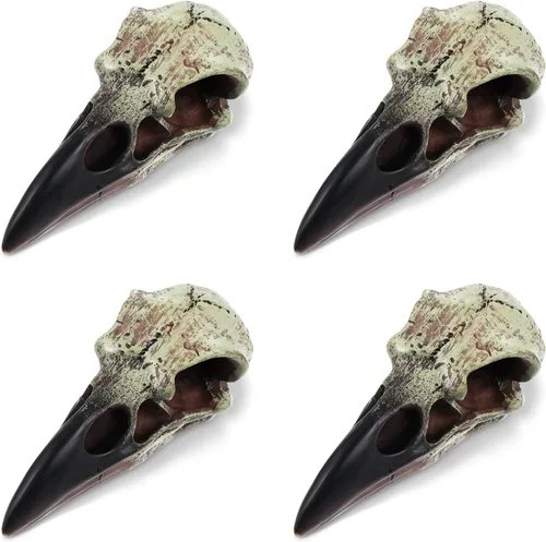 Miniatura 9 de Geetery 1 Pcs Figurina de Calavera de Cuervo de Halloween Carroñero Gótico Escultura de Pared Colgante Estatua de Calavera de Cuervo de Resina
