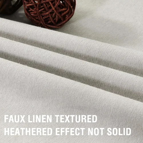 Miniatura 50 de H.VERSAILTEX - Cortinas 100% opacas con aislamiento térmico, texturizadas, de lino, con bloqueo de calor y luz completa, p/sala de estar y Roble