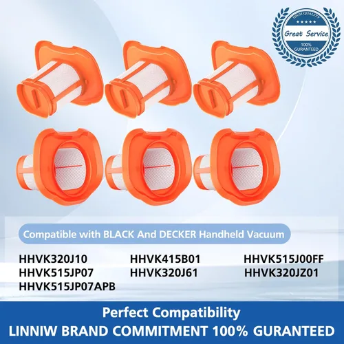 Miniatura 9 de Filtro HHVKF10 compatible con Black y Decker - Filtro de vacío de mano, lavable, apto para modelos HHVK HHVK320J HHVK320J10 HHVK320JZ01 HHVK515J