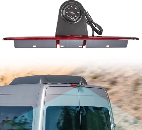 Miniatura 8 de RED WOLF Carcasa de 3ª lámpara de freno con soporte de techo para cámara de respaldo para Mercedes-Benz Sprinter, Dodge Sprinter, VW Crafter Vans