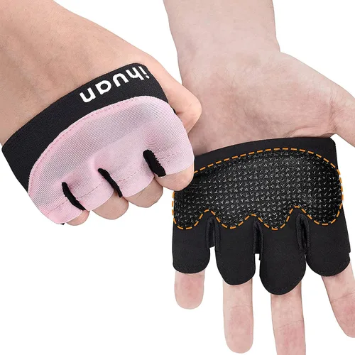 ihuan Nuevos guantes de entrenamiento de gimnasio para levantamiento de pesas para hombres y mujeres, ideales para levantamiento de pesas, Rosa