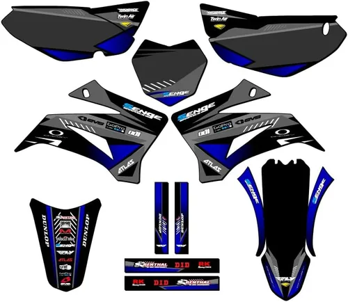 Miniatura 9 de TTR 125 SURGE 2008-2025 Kit de base gráfica Senge negro compatible con Yamaha