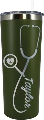 AVITO Regalo de enfermera personalizado de 22 onzas, vaso de enfermera grabado con láser con estetoscopio, vaso de médico, regalo de médico,
