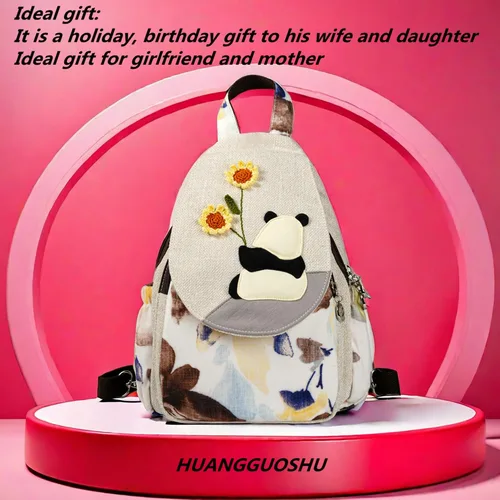 Miniatura 70 de HUANGGUOSHU Mochila de algodón tejida de algodón bohemio con bordado de lona estilo bohemio con múltiples bolsillos retro linda mochila cartera