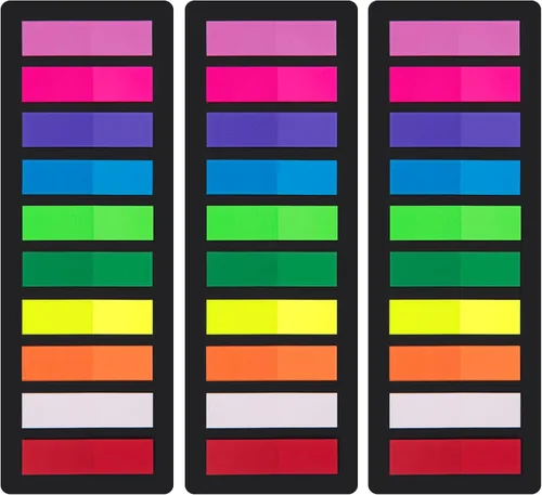 KICNIC Marcadores de página, pestañas de índice adhesivas, pestañas de bandera de flecha, notas adhesivas de colores para marcadores de página [10