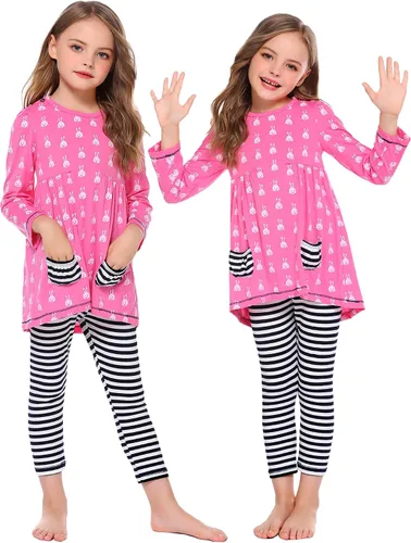 Miniatura 4 de Arshiner Conjuntos de ropa para niñas pequeñas, conjuntos de 2 mallas superiores de conejito