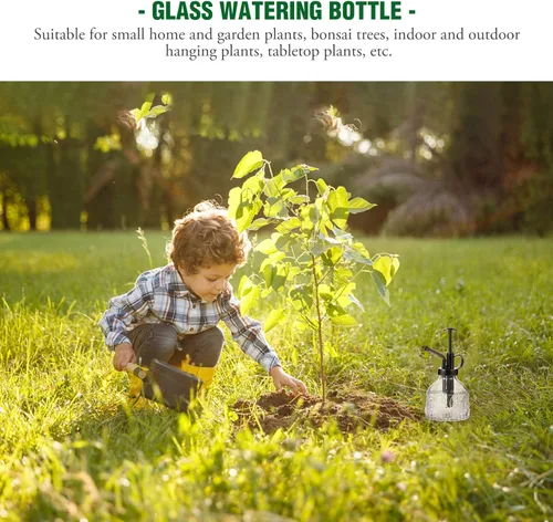 Miniatura 3 de GANAZONO Pequeña regadera botella de spray de vidrio para botella de riego de terrario Diseño vintage de vidrio