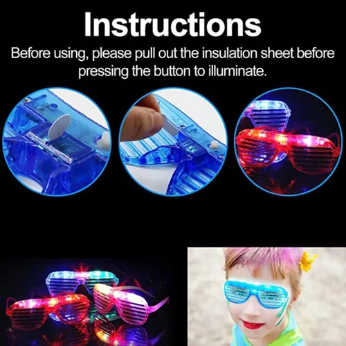 Miniatura 6 de 62 piezas de luz LED para fiesta, 12 lentes brillantes con 50 varillas brillantes, collares, pulseras con luz a granel, juguetes para Navidad