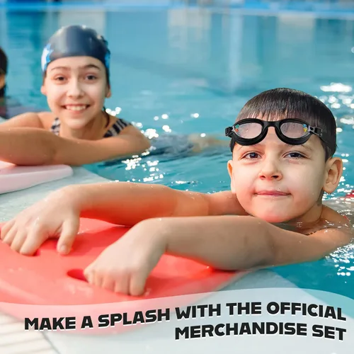 Miniatura 3 de Get Trend Gafas de natación y gorro de natación para niños y adolescentes, antivaho con protección UV Pokemon Negro