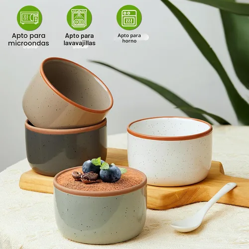 Miniatura 2 de Morandi Color Ramekins - Juego de 6, 6 onzas, aptos para horno, cuencos de porcelana para ramekin, mini moldes para tartas de queso, fuente pequeña