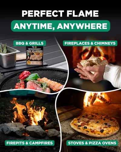 Miniatura 5 de WH 185 Piezas Encendedores de Fuego Naturales para Chimenea Interior - Caja Grande de 5 Libras - Encendedores de Carbón de Larga Duración
