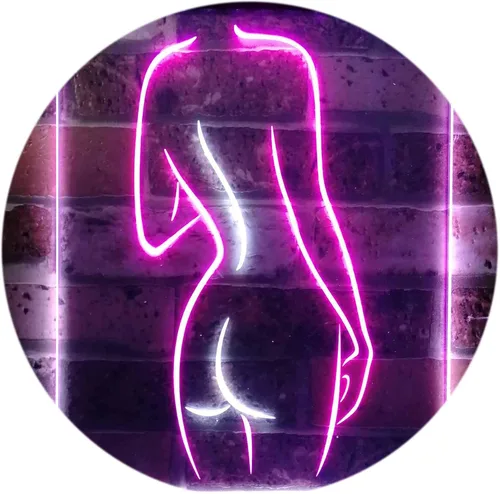 Miniatura 9 de ADVPRO Señal de neón LED de doble color con texto en inglés "Lady Back", diseño de cueva sexy para niñas, color azul y rojo, 12 x 16 pulgadas, azul