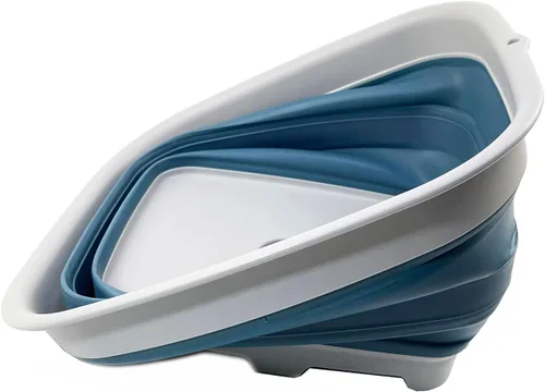 Miniatura 3 de SAMMART Sartén plegable de 15 litros con tapón de drenaje, lavabo de lavado plegable, tina portátil para lavar platos, bandeja de almacenamiento