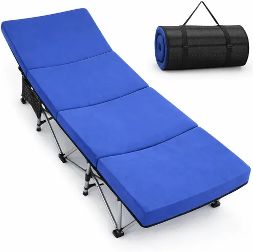 Miniatura 33 de ABORON Catre de Camping para Adultos de 28" Extra Ancho, Resistente 1200D Oxford Catre para Dormir, Cama de Campamento Plegable Portátil con Gris