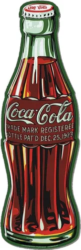 Desperate Enterprises Coca-Cola Bottle c1923 Cartel de aluminio de gran formato premium, 11 pulgadas de ancho x 35.5 pulgadas de alto