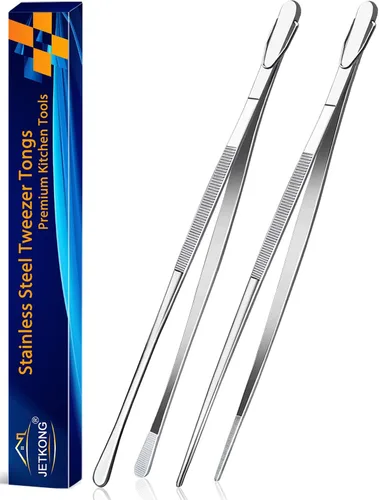 Miniatura 15 de Jetkong 2 pinzas de cocina de 40.6 cm, extra grandes, de acero inoxidable, para alimentos, pinzas de cocina gigantes (color dorado)