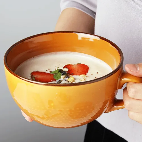 Miniatura 18 de Disoza Taza de Café Grande Violeta de 24 Onzas Taza de Sopa de Gran Tamaño Porcelana 700 ML Taza de Té XXL Cuencos de Cereales Taza de Sopa Ramen