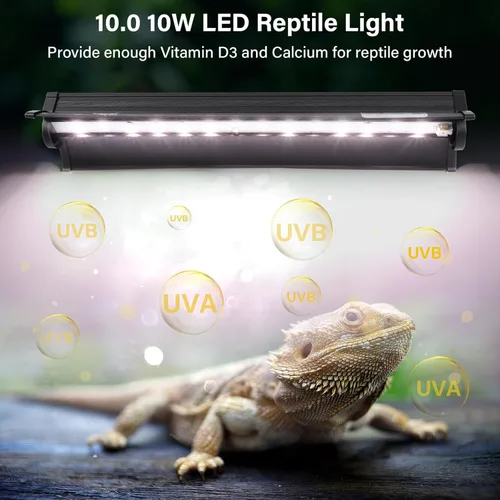 Miniatura 2 de Luz UVB para reptiles, 10W HO LED UVB lámpara de reptil UVA UVB lámpara bombilla terrario para dragón barbudo, tortuga, serpiente crestada Gecko