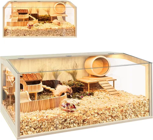 Miniatura 9 de Prolee Jaula para Hámster a Prueba de Masticación, Jaulas y Hábitats Grandes para Hámsteres de 32 Pulgadas, Jaulas para Cobayas con Tapa Abrible