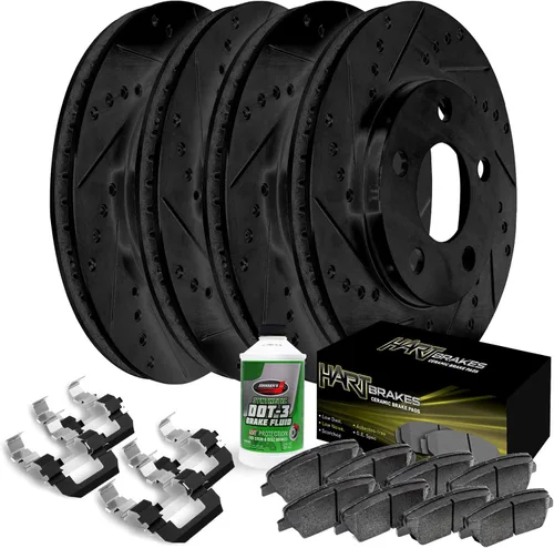 Miniatura 10 de Hart Brakes Kit Frenos y Rotores Delanteros Pastillas de Freno Delantero Rotores y Pastillas de Freno Pastillas y Rotores de Freno Cerámico