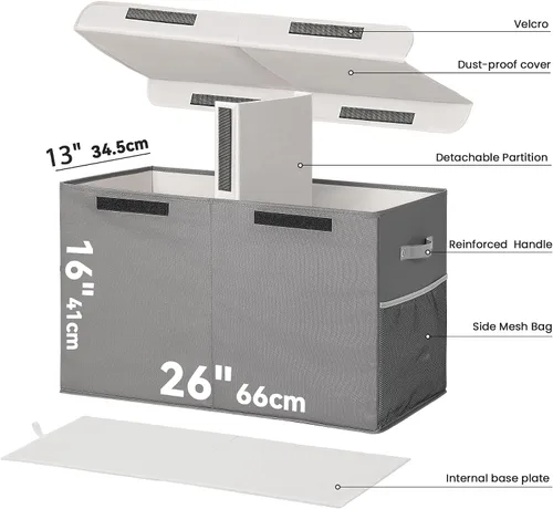 Miniatura 3 de Caja de almacenamiento grande de juguetes de 40 litros con tapa, caja grande de juguetes para niños, niñas y niños, cuarto del bebé y sala de estar