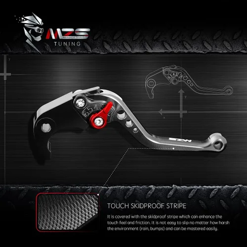 Miniatura 5 de MZS Palancas de embrague de freno de motocicleta negras cortas ajustables CNC compatibles con SV650 SV650S 99-09 / DL650 V-Strom 04-10 / Katana 600