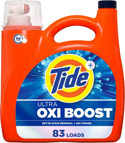 Miniatura 13 de Tide Ultra Oxi Boost - Detergente líquido para ropa con potencia extra de Oxi, 132 onzas líquidas, 94 cargas, removedor avanzado de manchas